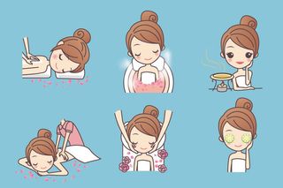 化妆品素材卡通版美容女孩