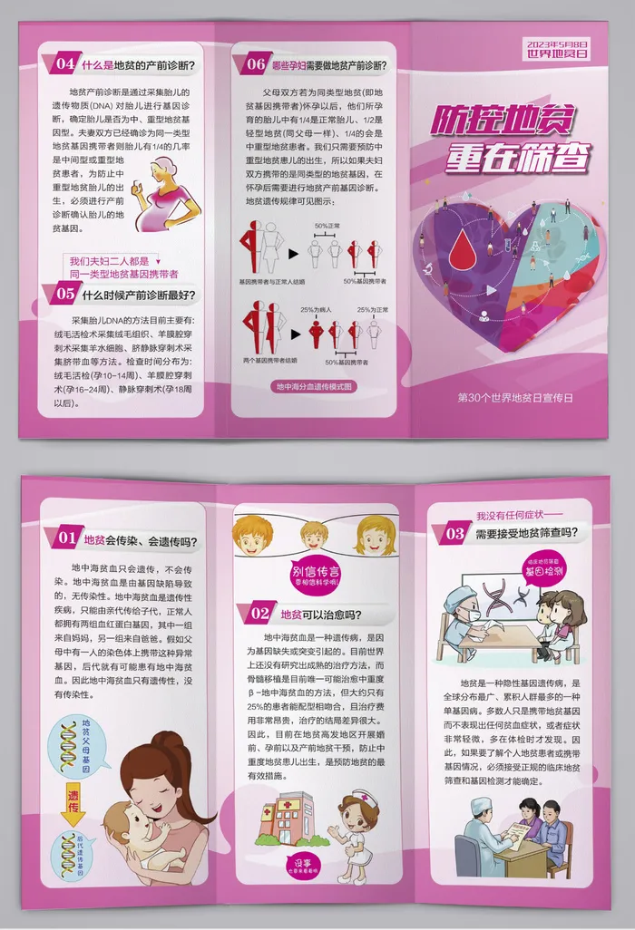 防控地贫重在筛查世界地贫日三折页