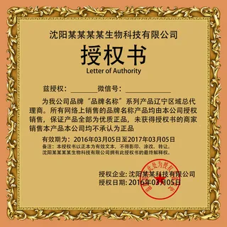 公司企业网络电子模板代理授权资质证书PSD制作设计源文件