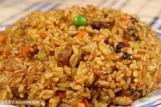 中华美食酱油炒饭实拍摄影图