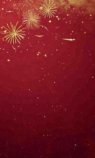 红色喜庆烟花丝带，圣诞新年节日背景