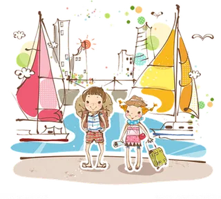 船帆 卡通 人物