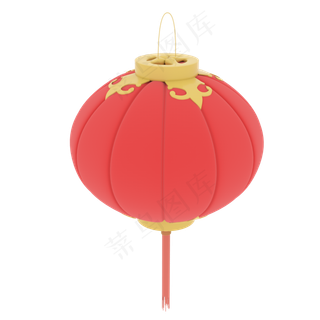 中国风 手绘 卡通元素 传统 复古红 灯笼装饰 PNG 免抠 