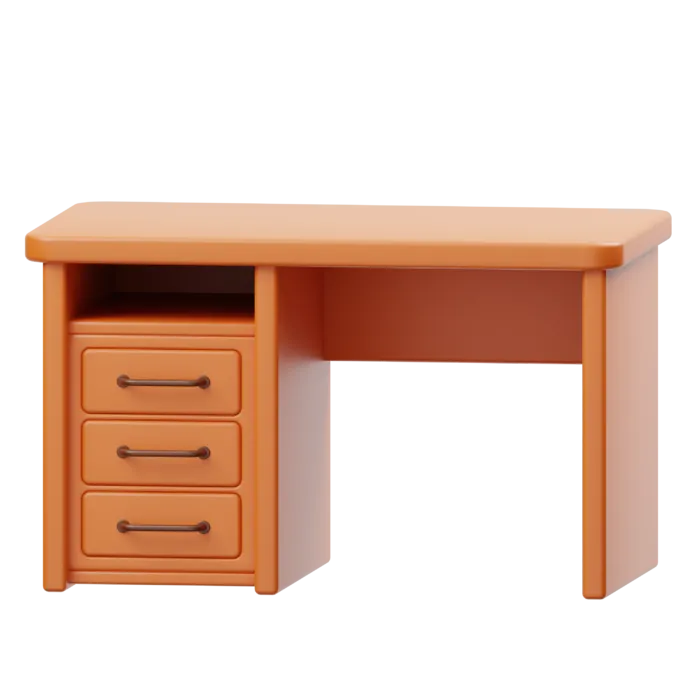 电脑桌棕色家具png素材