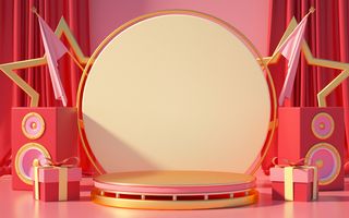 国庆立体电商红色海报背景