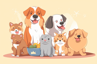 卡通插画宠物动物