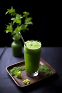 抹茶饮料薄荷摄影图