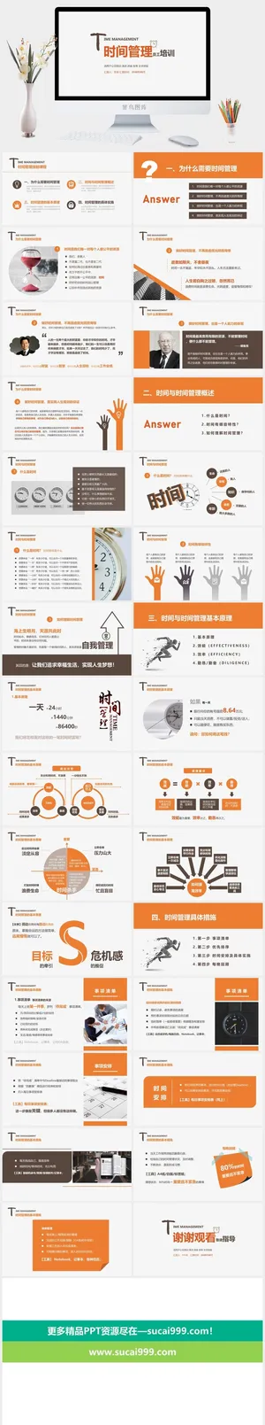 时间管理PPT模板预览图
