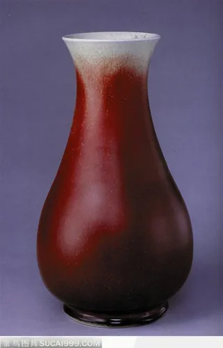 中华传统工艺-暗红色水滴状花瓶