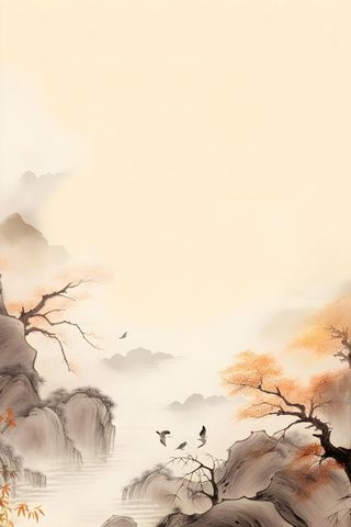 大气山水水墨意境背景