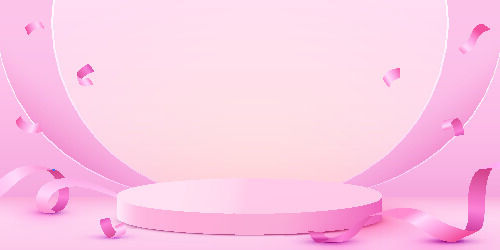 粉色电商产品展示台样机素材