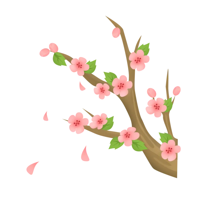 春天浪漫粉红色樱花手绘樱花梅花桃花花朵图片PNG免扣素材