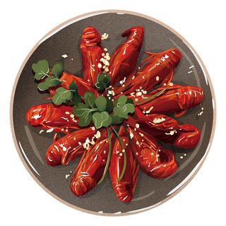 国潮中国风传统小吃食物地方特色菜美食元素插画海报图片素材