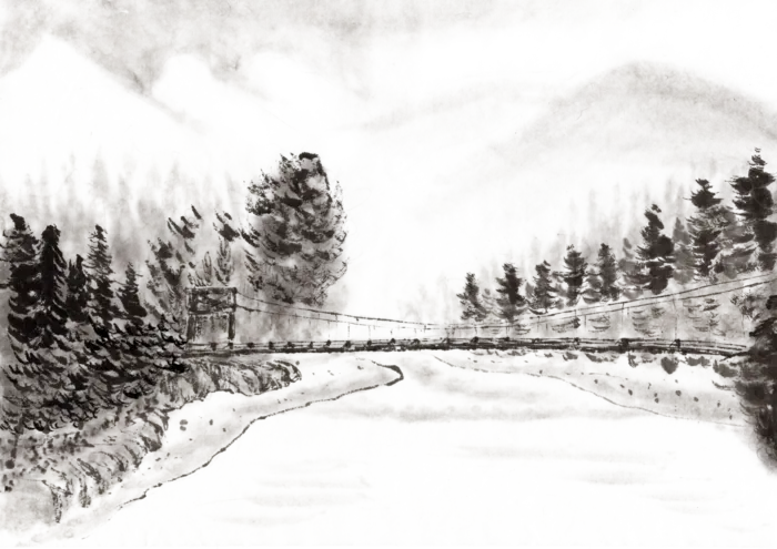 山水画素材中国风水墨画素材元素中国画
