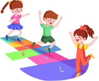 欢乐儿童一起玩耍卡通免扣