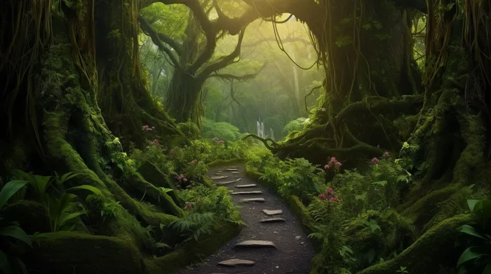 热带雨林森林树木摄影图(4368x2448)