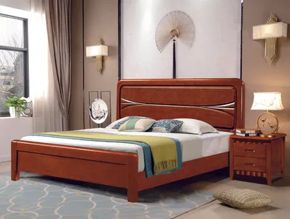 高清实木床图片