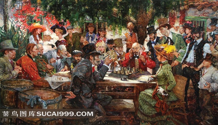 西方人物油画设计素材