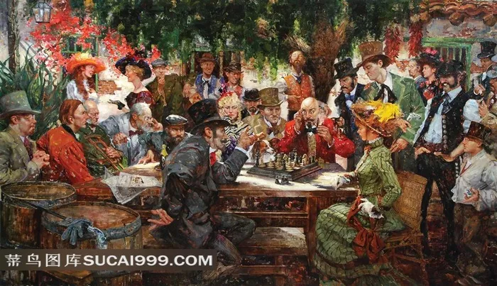 西方人物油画设计素材