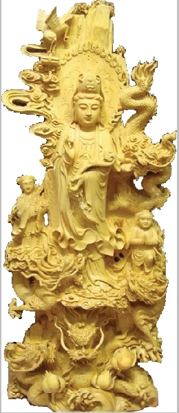 雕塑观音木材素材