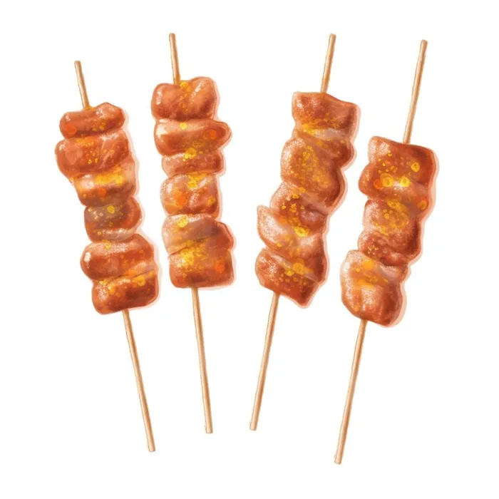 羊肉串鸡肉串美食插画元素(1024x1024)