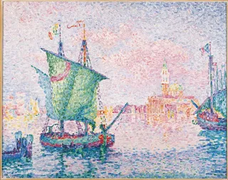 保罗 · 西尼亚克-威尼斯，粉红云，1909年