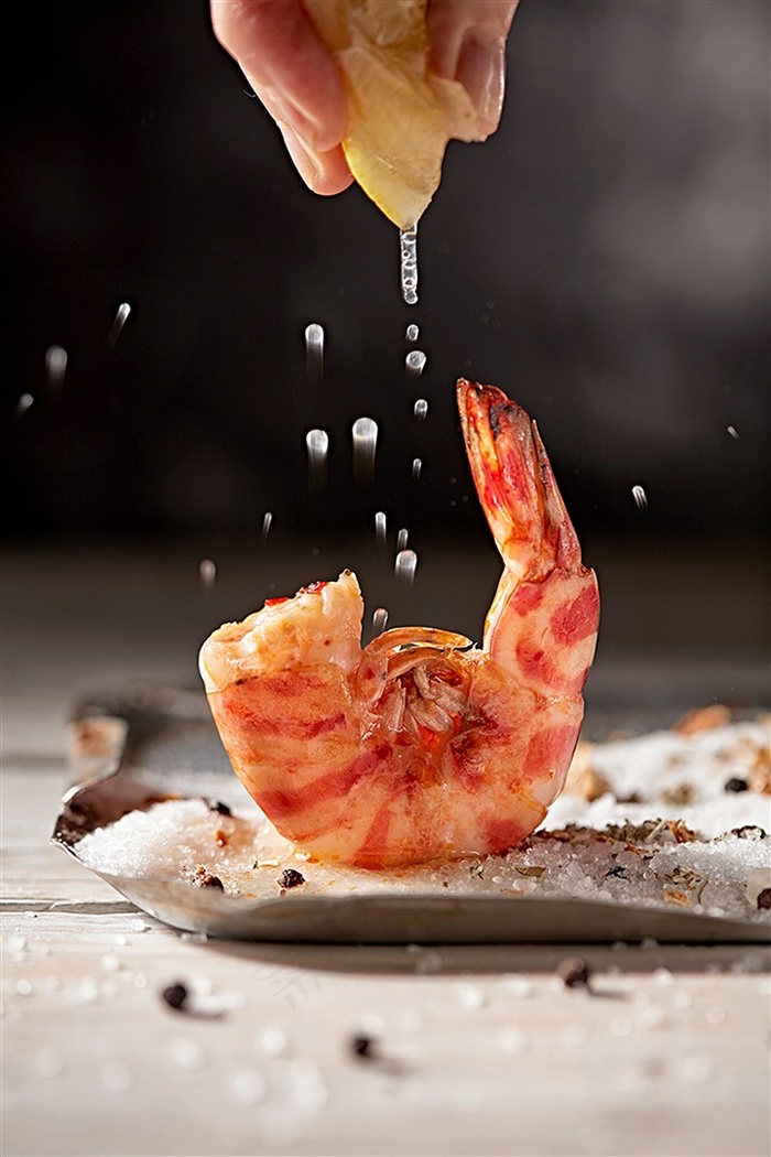 基围虾柠檬汁烧虾尾