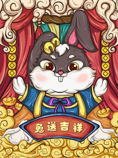 兔送吉祥 兔送吉祥海报 兔年海报 兔年促销海报 福兔迎春