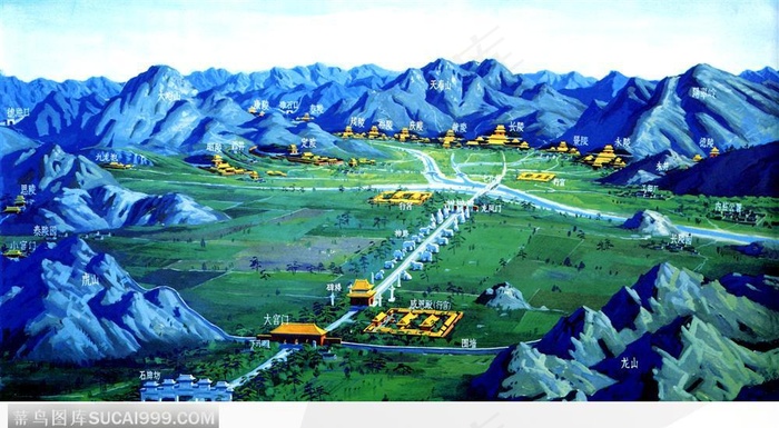 明十三陵分布图