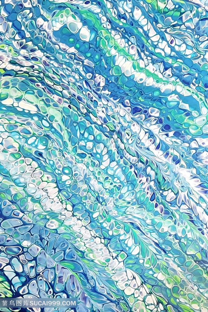 抽象蓝色时尚艺术油画挂画