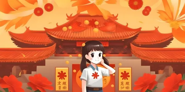 学生中国红祖国繁花背景 学生中国红祖国繁花背景