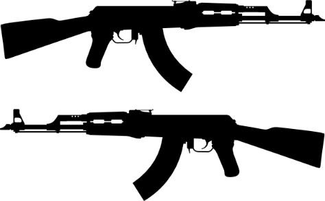 AK-47剪影PNG免抠(474x293)