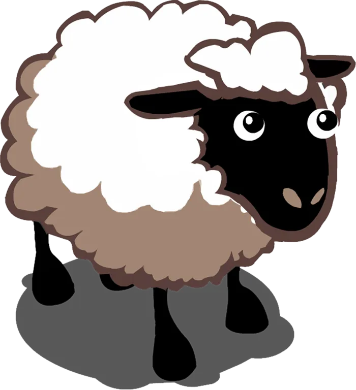 绵羊素材黑白卡通