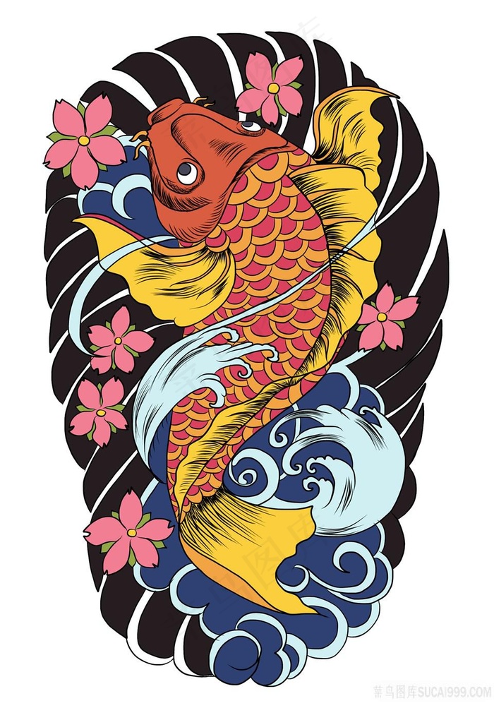 金鱼鲤鱼跃高清挂画壁纸高分辨率打印喷绘素材