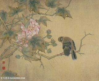 李科宏荷花与杜鹃国画图片