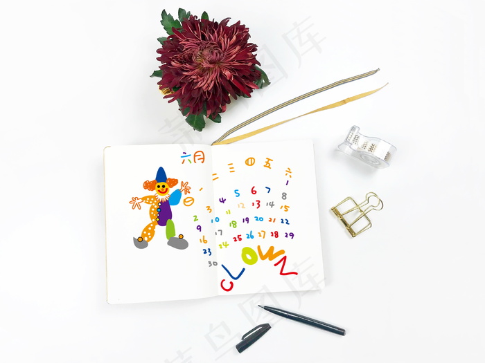 六月卡通日历图片