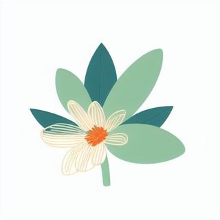 一朵花有绿叶环绕png免抠