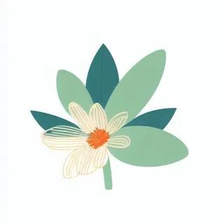 一朵花有绿叶环绕png免抠