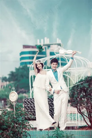 幸福恋人公园外拍特写