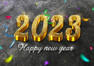 炫酷2023艺术立体字新年海报