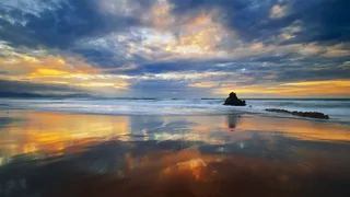 唯美高清海边晚霞唯美天空风景图片