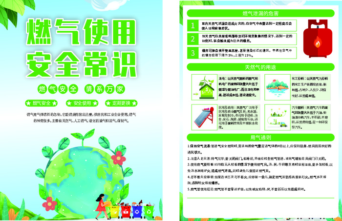 燃气使用安全常识宣传cdr矢量模版下载