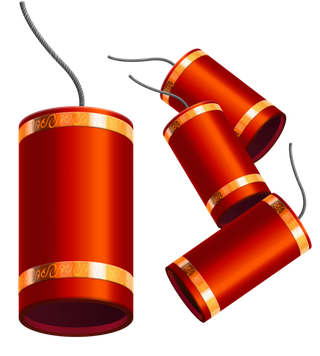 红色烟花爆竹免扣素材