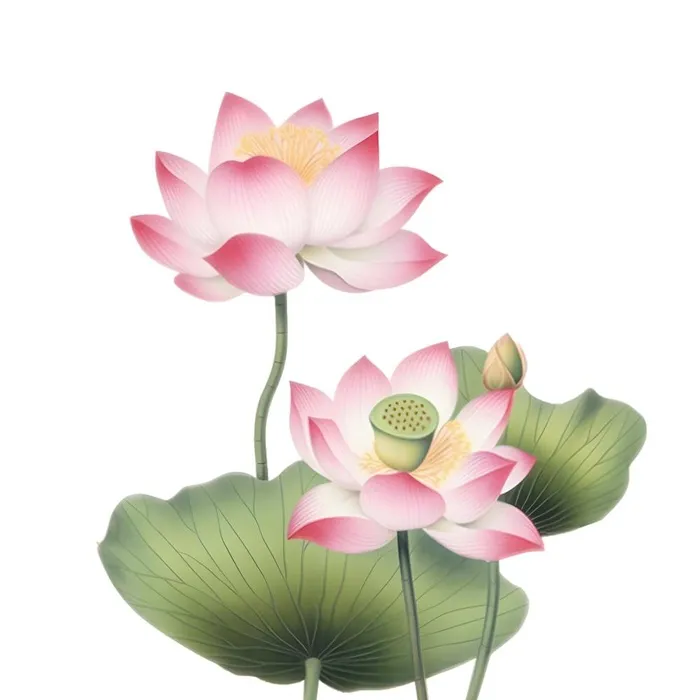 荷花荷叶莲花免抠(1900x1900)
