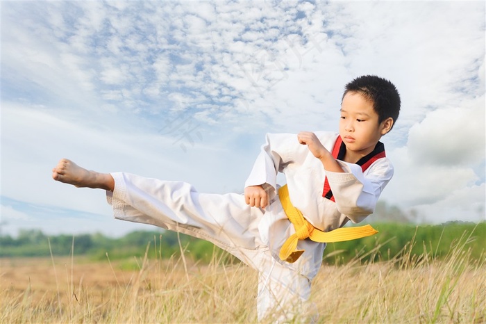 小男孩跆拳道图片