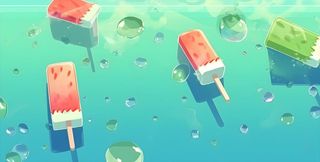 夏日冰棍清凉背景