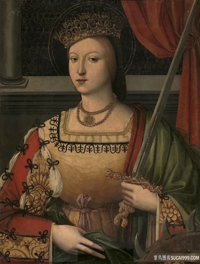 拿着剑的女性油画装饰画油画图片