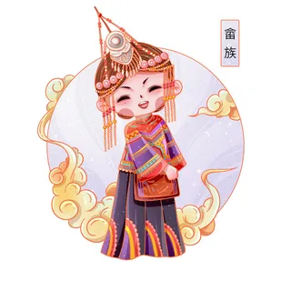 国潮Q版56个少数民族人物卡通形象服饰插画民族风服饰元素PSD素材 国潮Q版56个少数民族人物卡通形象服饰插画民族风服饰元素PSD素材