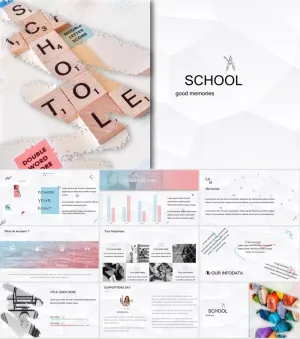 淡雅灰低三角形背景校园风教学工作总结报告ppt模板预览图