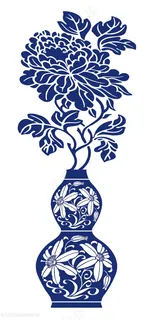 菊花花卉瓷器花瓶国粹青花瓷中国风图片